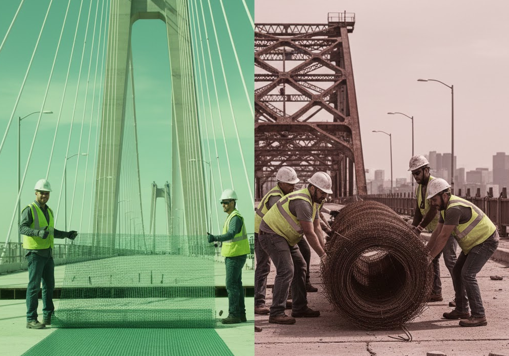 Faster GFRP Mesh Installation Less Labor